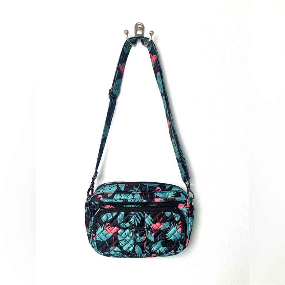 Lug Carousel Convertible Crossbody Belt Bag RFID Front Pocket Flamingo